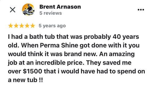 review stating their 40 year old bathtub looks brand new