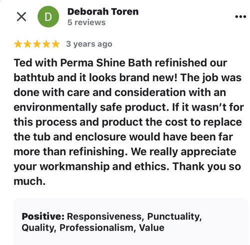 review of enviromentally friendly tub refinishing